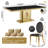 70.08" Dining Table Set Of 4,Rectangle Faux Marble Table And 4 Faux Leather Dining Chairs With Stainless Steel Base-65684233-65684234-65684237