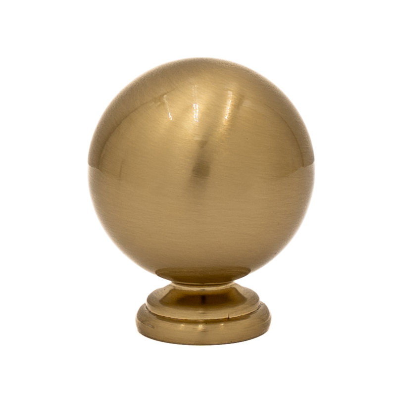 The Perfect Ball Knob 1-1/4" Diameter Satin Brass Cabinet Knob, Satin Brass