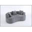 Canapé en forme de croissant, conception moderne à dossier bas avec coussins profonds, grand canapé à deux places rempli de mousse auto-gonflant ne nécessitant aucun assemblage. (Tissu chenille gris)-383699150
