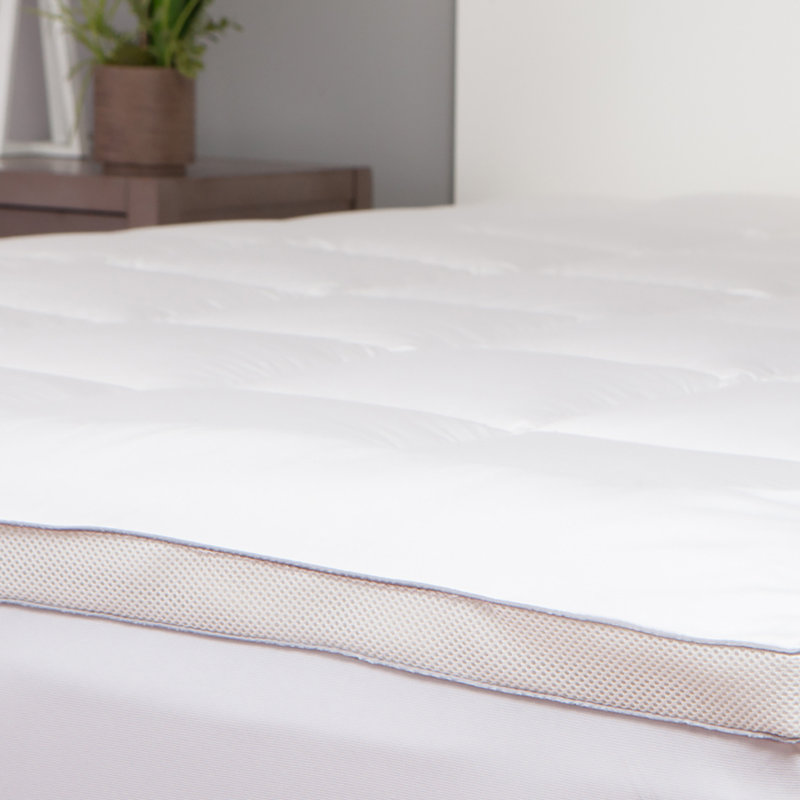Twin White Down Alternative Thermoregulating Mattress Pad