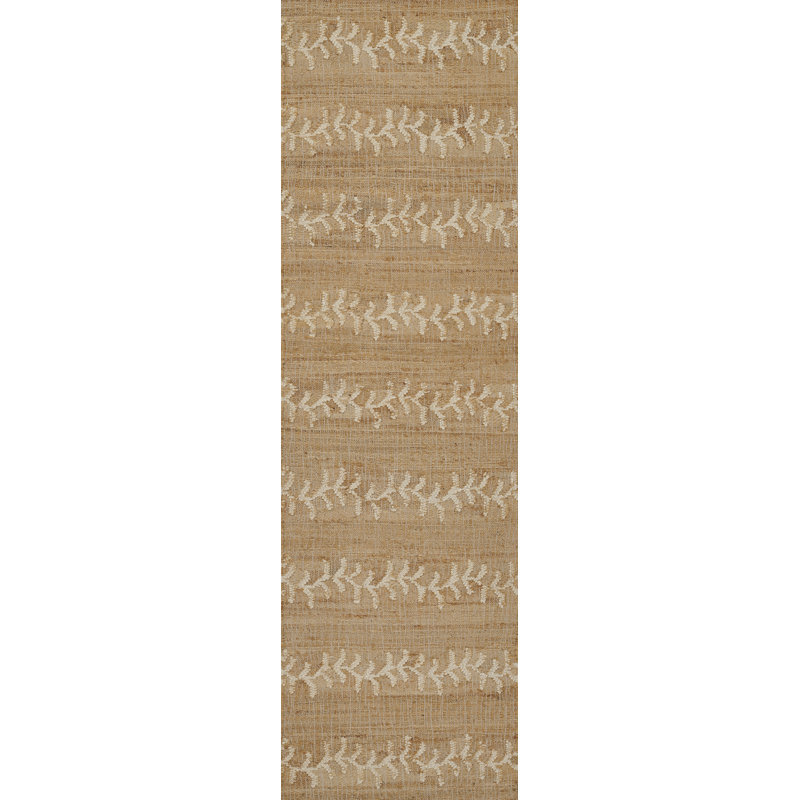 Tapis ivoire en laine tissé à la main Adoria, Rectangulaire 8 pi x 10 pi