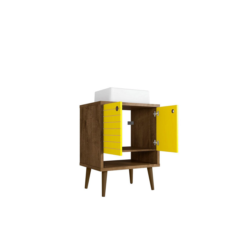 Altom 23.62'' Single Bathroom Vanity with Manufactured Wood Top, Brown