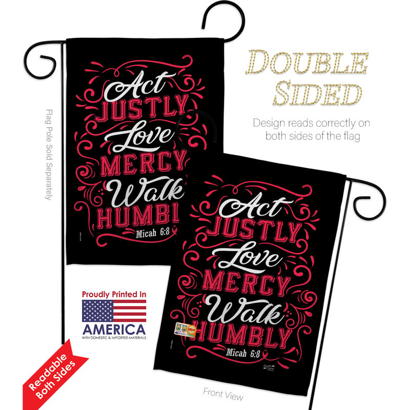 Double Sided 18.5 in. H x 13 in. W Polyester Flag set