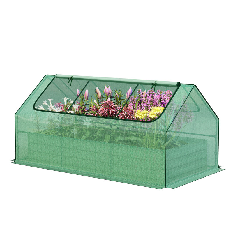 Lit de jardin surélevé 6 x 3 x 3 pi Aoodor avec mini serre