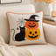 Ensemble de 2 coussins d'Halloween avec motif de citrouille brodé Halloween