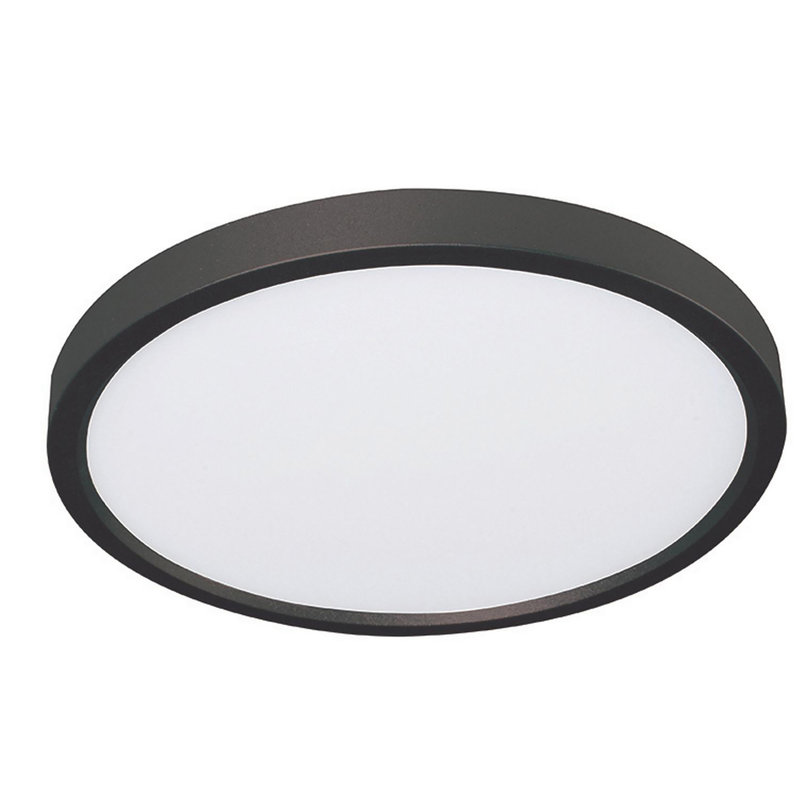Plafonnier encastré à 1 lumière Akifa, Noir, H 0,67 po x l 7,88 po x P 7,88 po