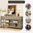53" Console Sofa Table w/ 3 Drawers,3 Tiers Industrial Wood Entryway Sofa Table w/ Metal Frame, Narrow Long Behind Couch Table,Hallway Table-960586933