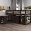 Lit mezzanine basse avec cabinet et bureau portatif à roulettes-1990180427