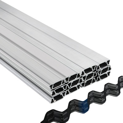 Spring Wire and Lock Channel, 6.56ft Spring Lock & U-Channel Bundle for Greenhouse, PE Coated Spring Wire & Aluminum Alloy Channel,Plastic Poly Film or Shade Cloth Attachment with Screw