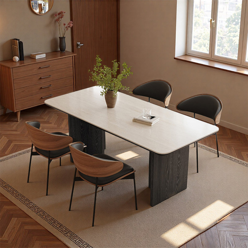 Ensembles de table à manger élégants et classiques, 5 pièces: table, 4 chaises, H 29,53 po x l 55,12 po x P 31,5 po