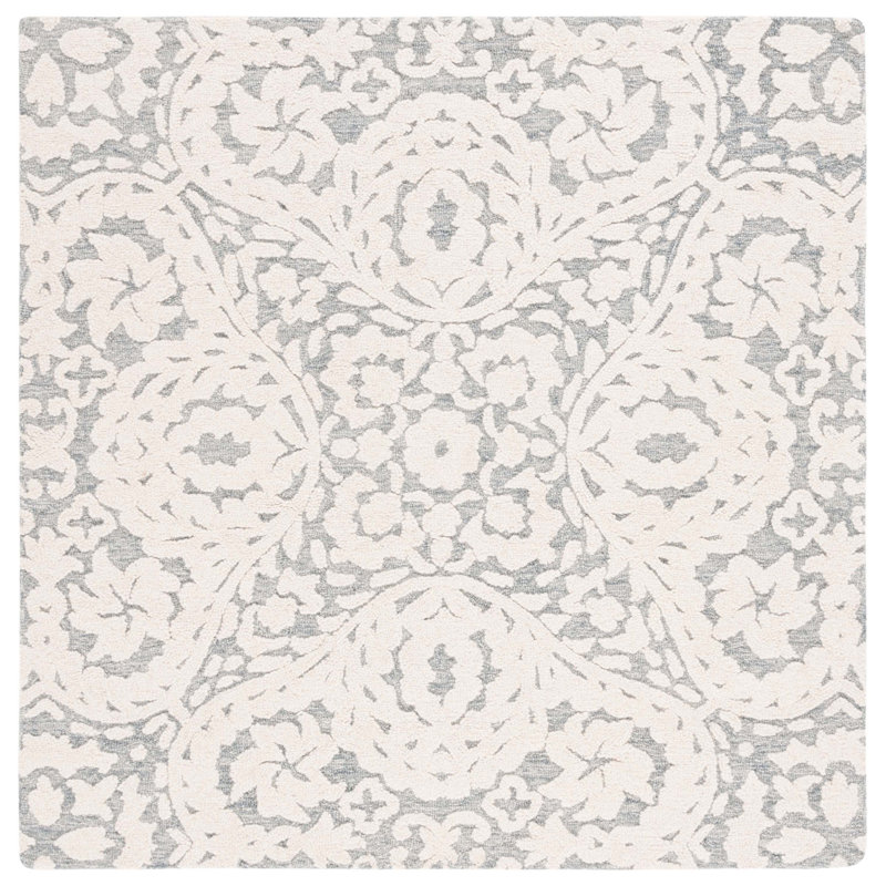 Tapis ivoire / gris Alaxandra 477, Carré 6 pi