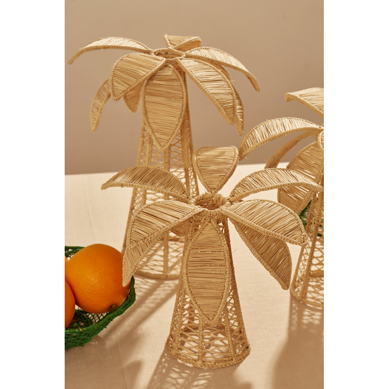 Palm Tree Candle Holder - Small, Natural