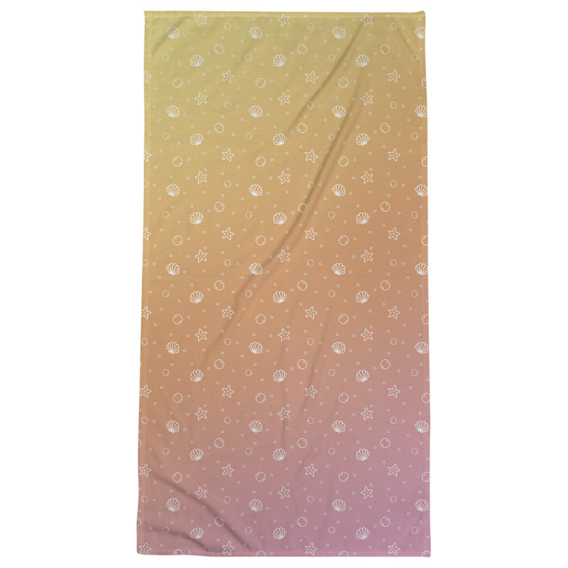 Serviette de bain coquillage, Rose / orange