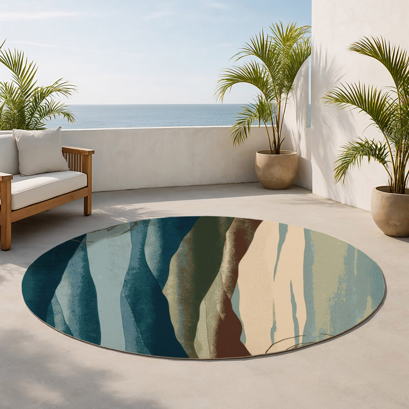 Tapis intérieur et extérieur Velvet Skies, Rond 5 pi