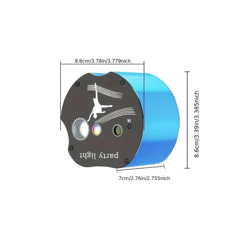 Mini projecteur de fête 3 en 1 (P 4 po) avec laser, boule disco et stroboscope activé par le son