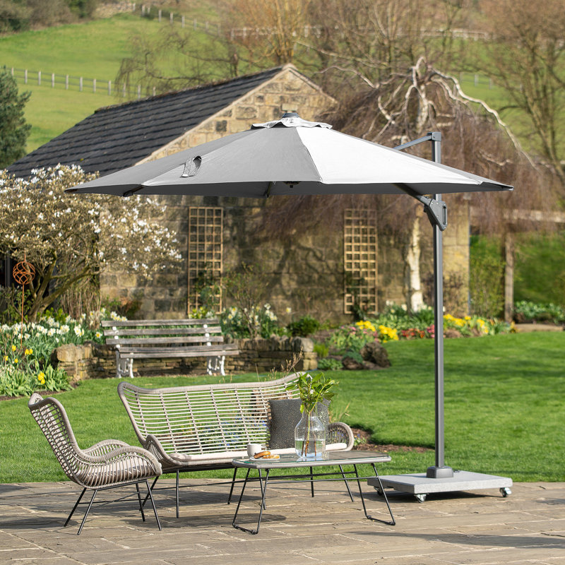 Aarne 300cm Cantilever Parasol, Light Grey