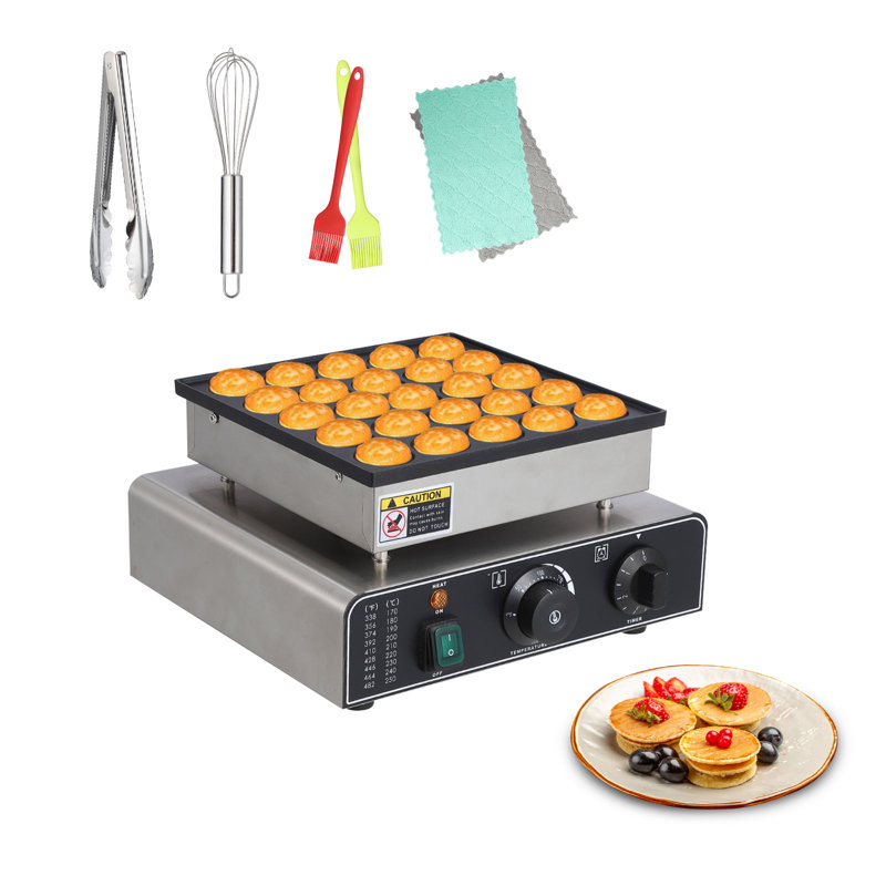 Mini machine à crêpes commerciale, muffin et gaufrier antiadhésif commercial avec minuterie et contrôle de la température pour la maison et le café