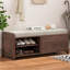 Banc à chaussures avec rangement et coussin, banc de rangement à volets vieillis avec charme rétro pour le salon, vestibule (espresso)-130151023
