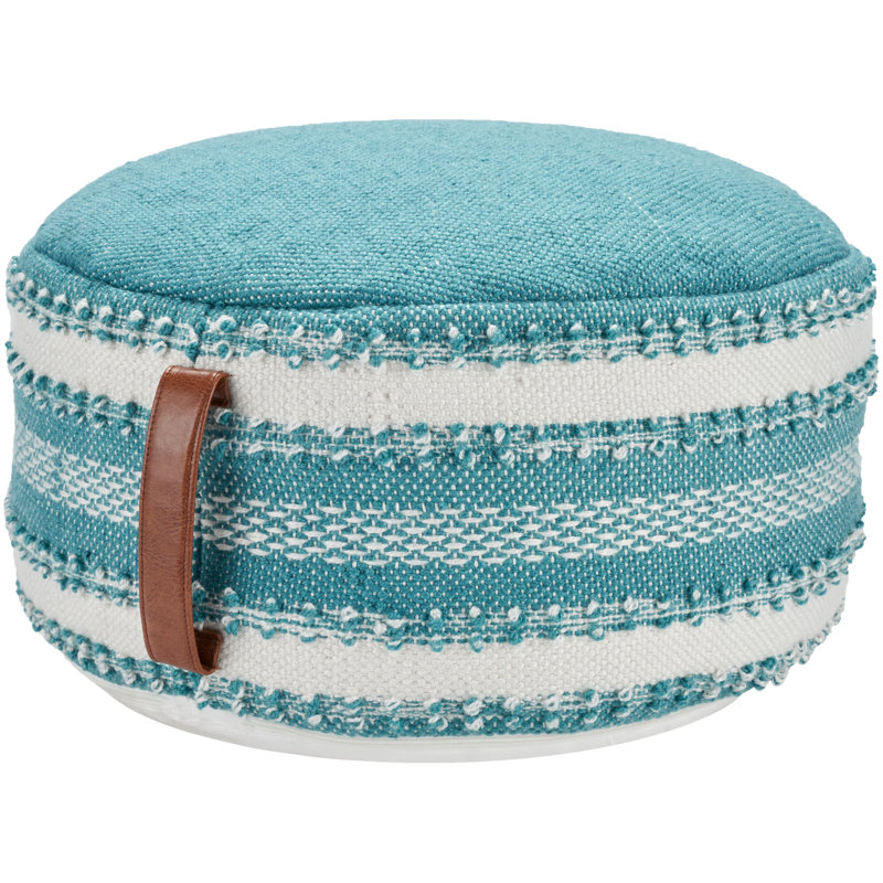 Poufs rayés et à pois Hutcheson, Bleu turquoise