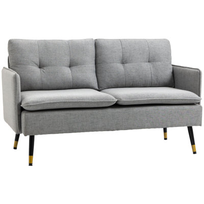 Tobergill 2 Seater Linen Look Tufted Sofa