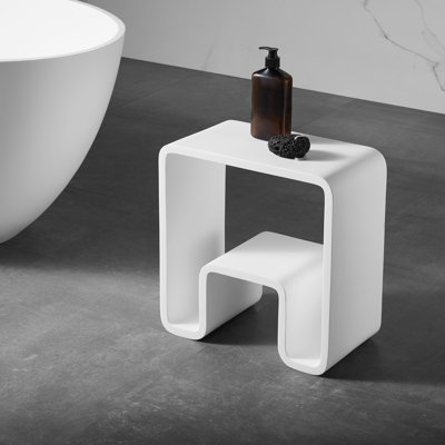 Banc de douche de salle de bain en pierre acrylique pure 17 po Ancona