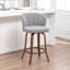 Tabouret de comptoir pivotant rembourré avec structure en bois Devaney-123161749