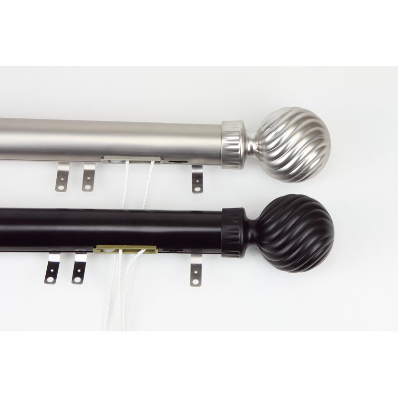 Elite Traverse Steel Curtain Track/Rail, 66" - 120" W, Satin Nickel