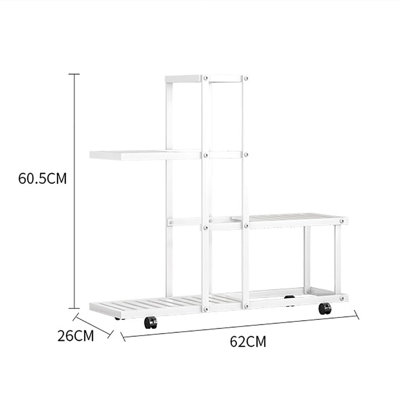 Tiered Plant Shelf Corner Ladder Plant Holder with Wheels by Latitude Run