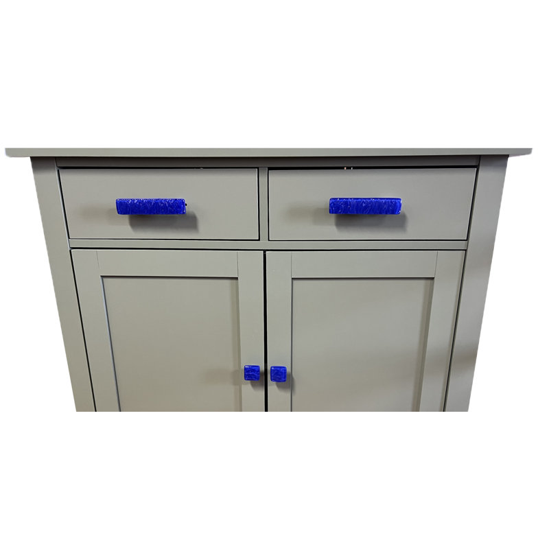 Poignée décorative Glacier, Chrome poli, Bleu cobalt profond