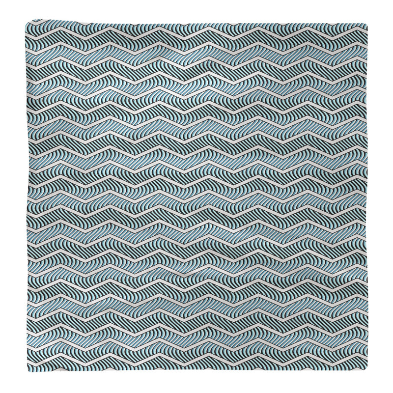 Serviette en coton à chevrons ondulés Stephenie, Bleu sarcelle, 10 po x 10 po