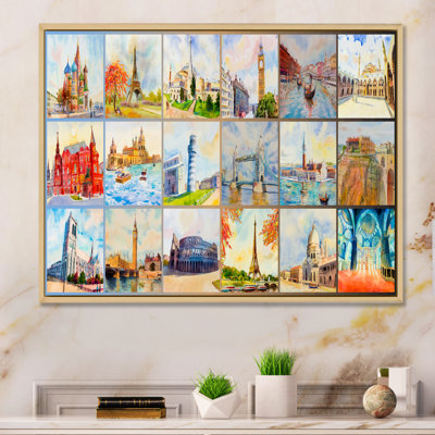 «World Travel Famous Monument III», reproduction sur toile flottante