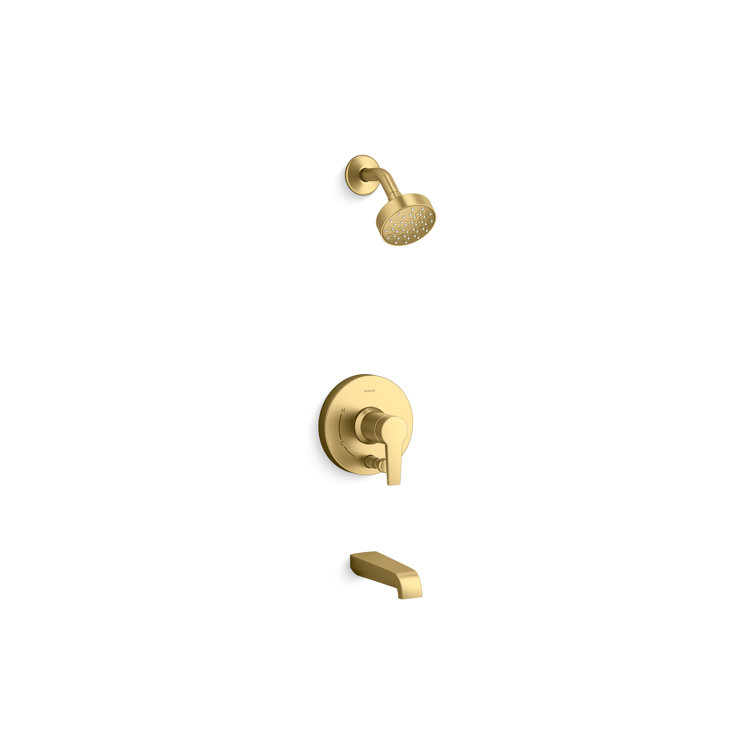 Pitch Rite-Temp Bath And Shower Trim Kit With Push-Button Diverter And Lever Handle 2.5 Gpm