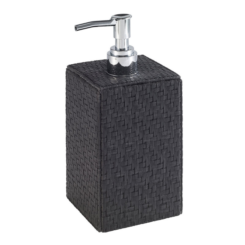 Wicker Soap Dispenser, Black