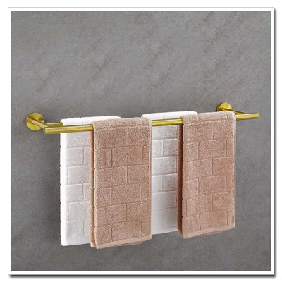 5-Piece Wall-Mounted Towel Rack Set with Hidden Screw Holes & Rust-Resistant Finish