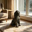 Statue réaliste de cocker spaniel assis, finition antique, pour jardin extérieur, porche, pelouse, terrasse, allée. Décoration extérieure.-654568052