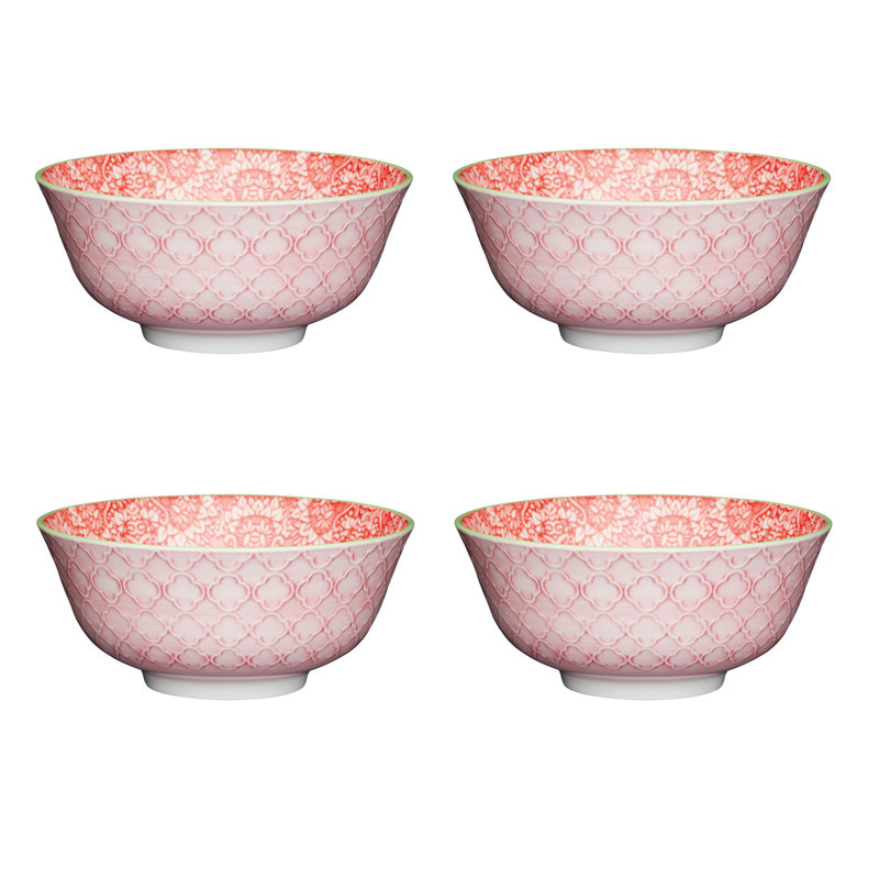 4 Piece 500ml Glazed Stoneware Soup Bowl