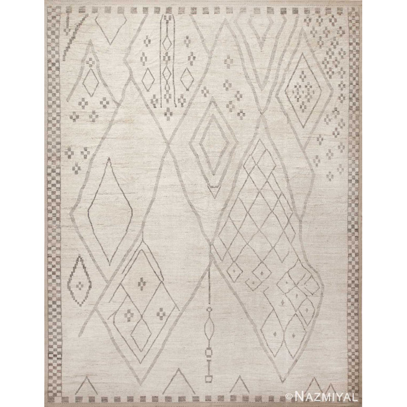 Grand tapis tribal berbère marocain contemporain de conception unique et unique