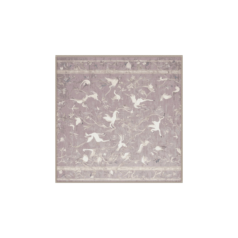 Tapis beige soyeux et moelleux, Carré 5 pi