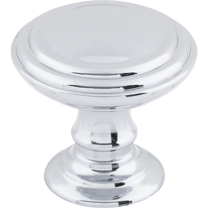 Reeded Round Knob, Polished Chrome, 1 1/2" Knob Diameter