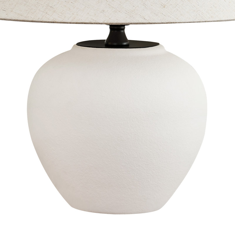 15.75in 1 - Light Porcelain Birdsboro With Fabric Lamp Shade