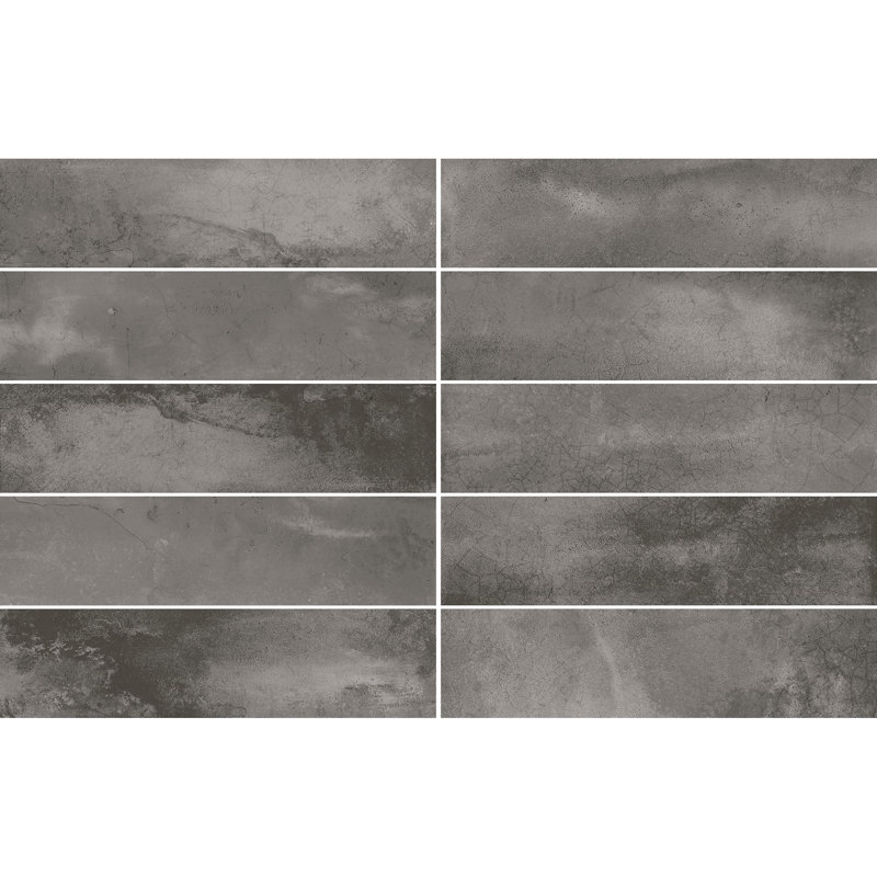 14.7 x 14.7 cm Beveled Porcelain Tile, Black