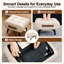 Tabouret en cuir de haute qualité, équipé de poignées portables et de pieds en métal; Repose-pieds carré moderne et minimaliste avec espace de rangement caché, disponible en plusieurs couleurs, convenant au salon-244631961