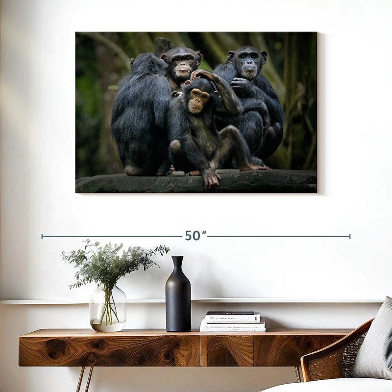 Crowle Chimps And Bonobos, 26" H x 39" W