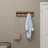 Brown Wood 5 Hanger Home Wall Hook with Black Metal Hardware