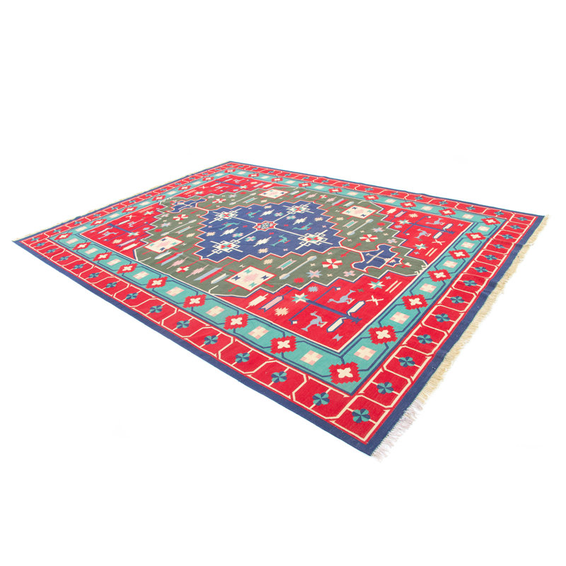 Geometric Wool Hand Woven 270cm X 360cm Area Rug