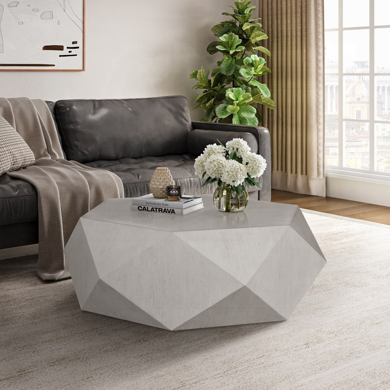 Table basse Hanniel, Blanc antique