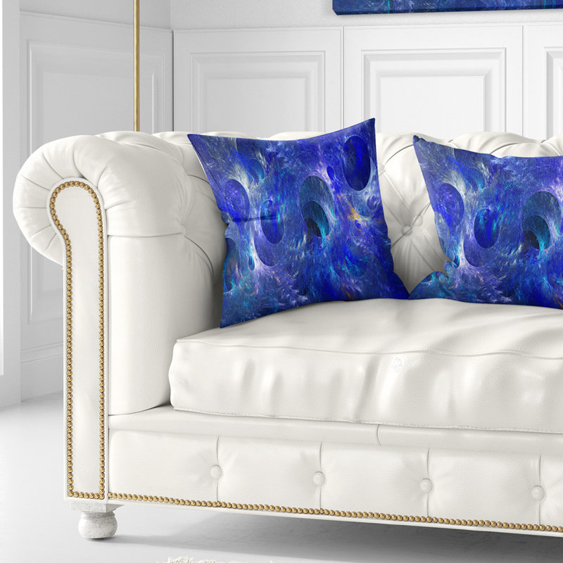 Coussin abstrait à texture abstraite en verre transparent, 18 po x 18 po, Coussin décoratif