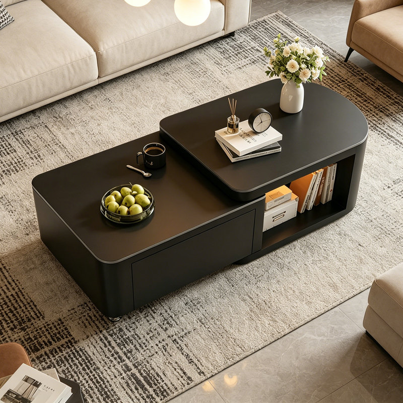 Table basse de luxe French Cream, Black, Black