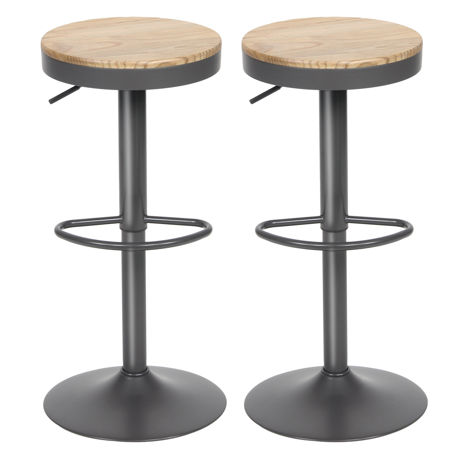 Jaina Swivel Bar Stool, 2, Brown/Gray