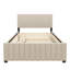 Lit tapissier beige avec lit gigogne simple - et plateforme pleine grandeur fiable en tissu réfléchissant dissipant la chaleur-711624380-711624383
